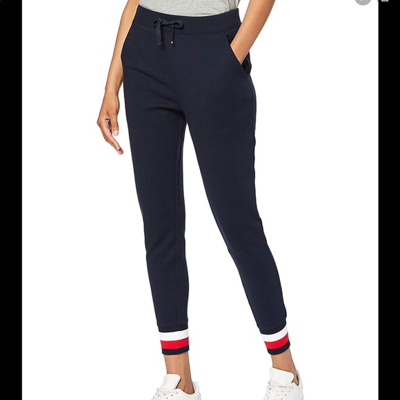 tommy hilfiger navy track pants
